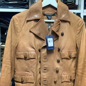 Leather jacket tan size S